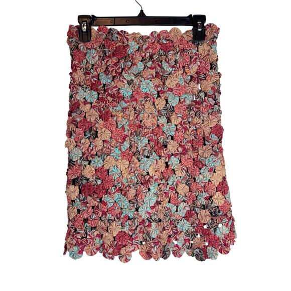 ULLA JOHNSON Ariella Handmade Multicolor Floral Asymmetrical Mini Skirt Size XS - Picture 2 of 6